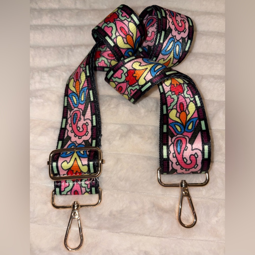 Guitar Handbag Colorful Floral Strap - Picture 1 of 2